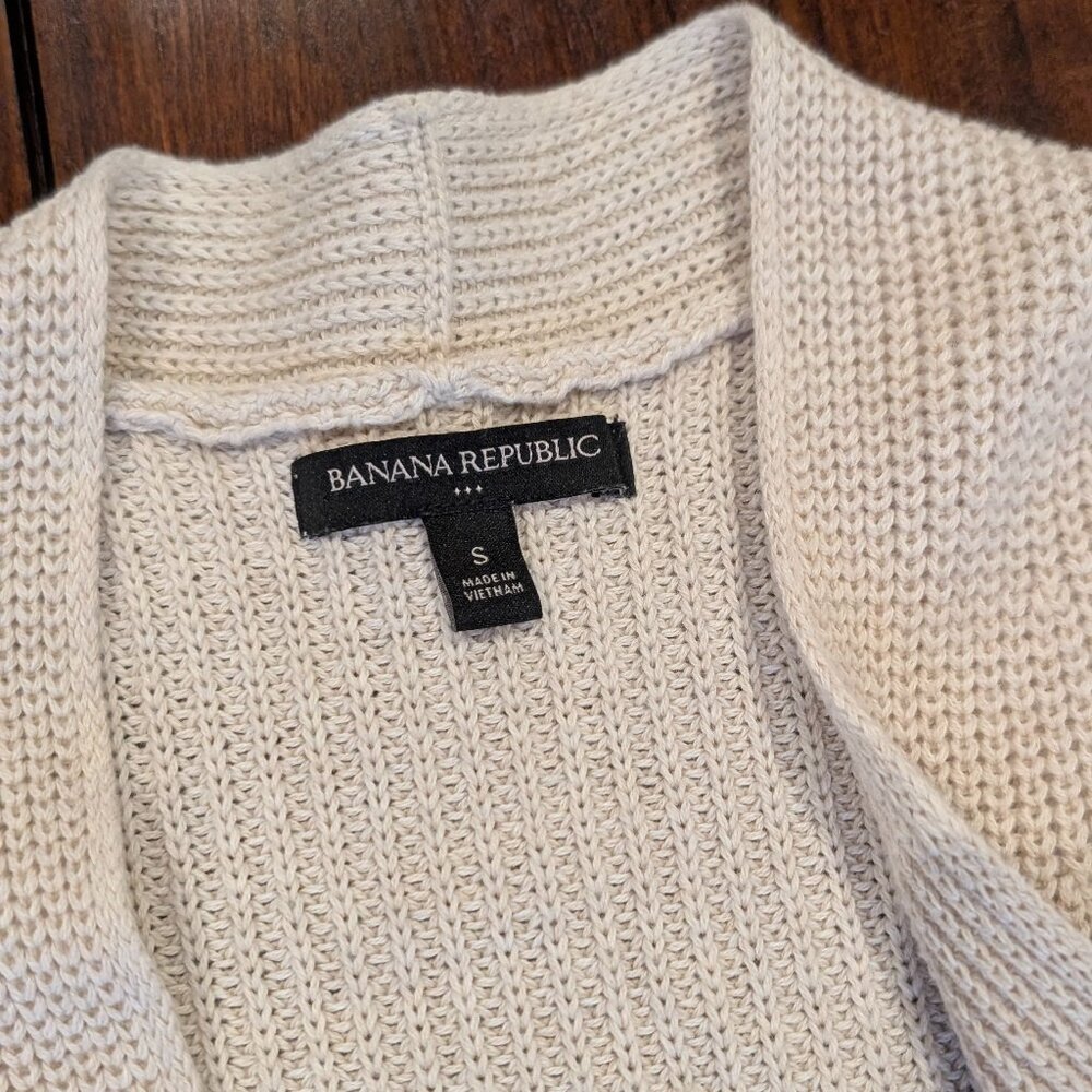 Banana Republic Factory Open-Front Cotton Cardigan - Size Small - Cream